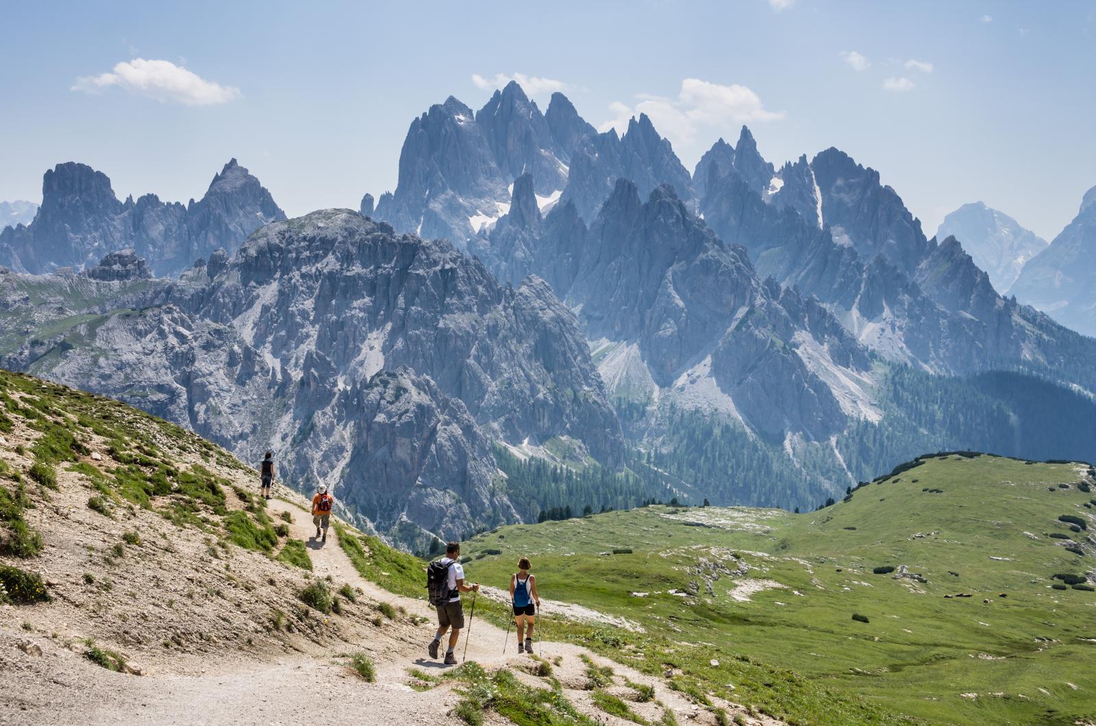 Hikers in the Candini Group Dolomites Dempsey